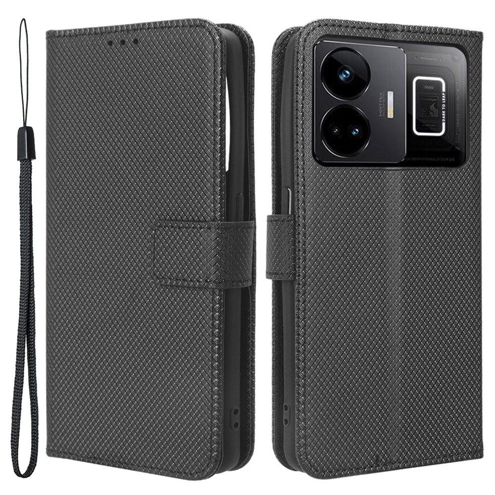 For Realme GT Neo 5 5G Neo 5 240W 5G Realme GT3 5G Wallet Phone Case Diamond Texture Stand Phone Leather Cover For Realme GT Neo 5 5G Neo 5 240W 5G Realme GT3 5G Wallet Phone Case Diamond Texture Stand Phone Leather Cover